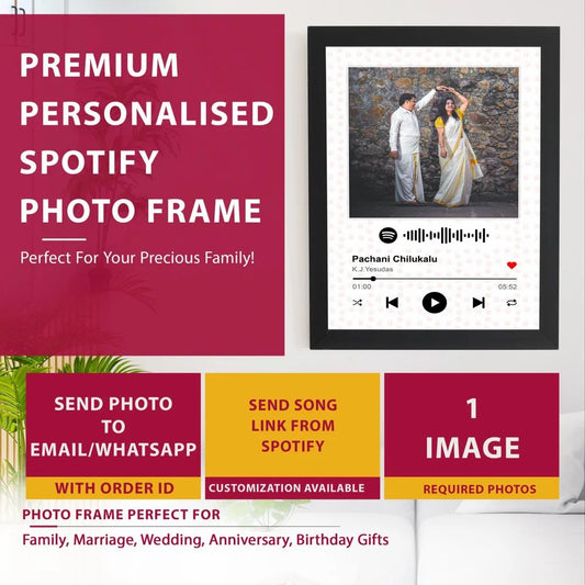 Personalized Gift Musical Photo Frame- Spotify Frame For Your Loved Ones- Scan And Play