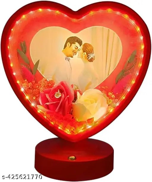 3D Heart Photo Magic Mirror With Multicolour Light