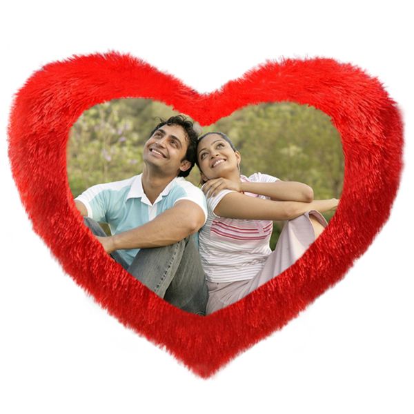 Photo Cushion for Boyfriend Girlfriend Husband Wife on Occasions Valentine's Day Birthday Heart