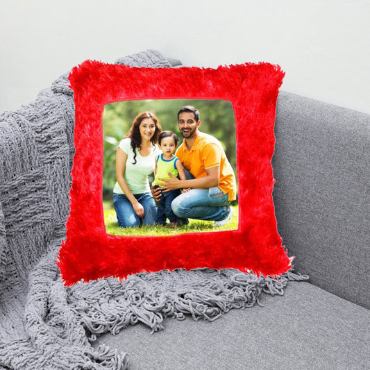 Personalized Square Shape Fur Cushion Pillow Cushion with Photo | Gift for All Occasions