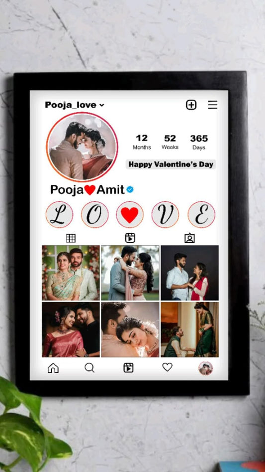 Personalized Instagram Profile Photo Frame Style. A Perfect Present for You, Customized Gift, Birthday Gift, Marriage, Valentine's Day Gift (Black)