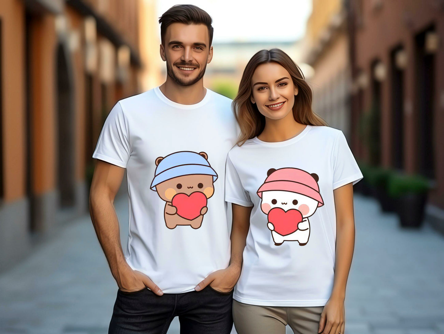 BUGGU DUDDU Couple Printed Tshirt l Men's and Women's Round Neck T-Shirt (Pack of 2) - JNK TRENDS 19