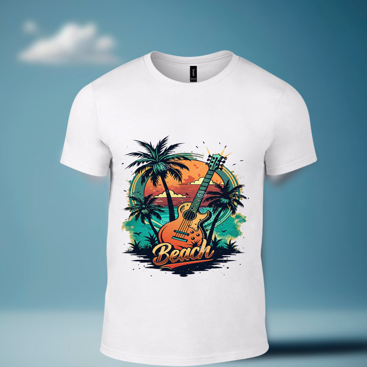 Beach Printed White Tshirt
