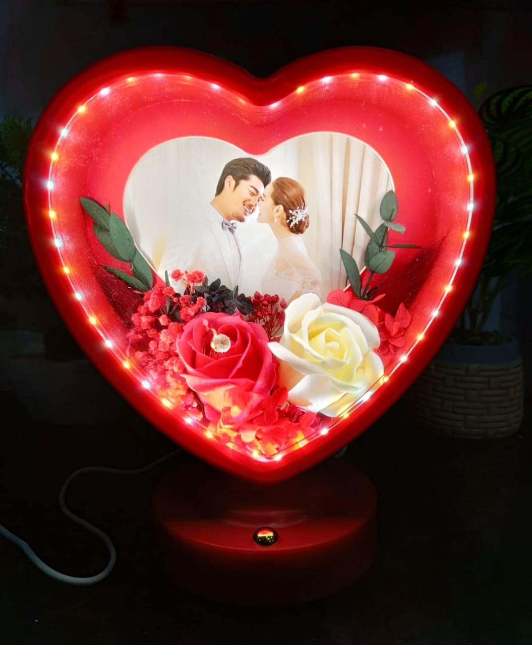 3D Heart Photo Magic Mirror With Multicolour Light