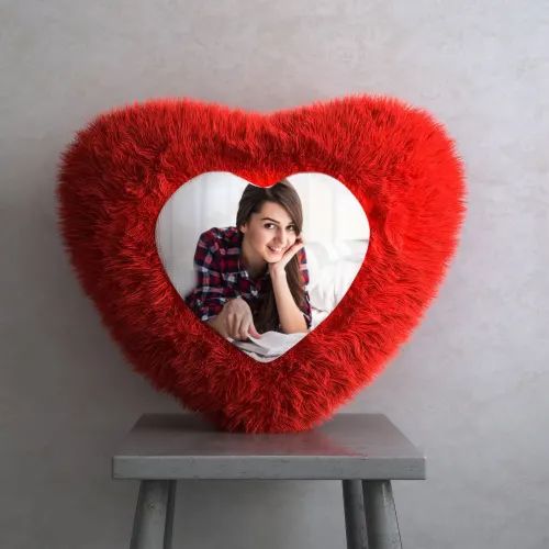 Photo Cushion for Boyfriend Girlfriend Husband Wife on Occasions Valentine's Day Birthday Heart