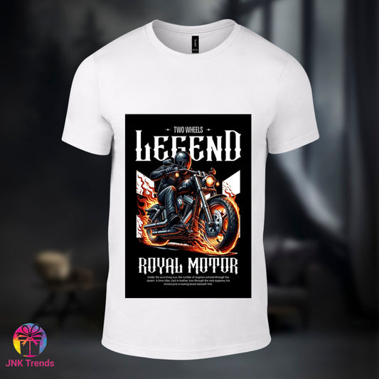 LEGEND Royal Motors- Printed White Tshirt