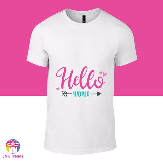 Hello World - Printed White Tshirt