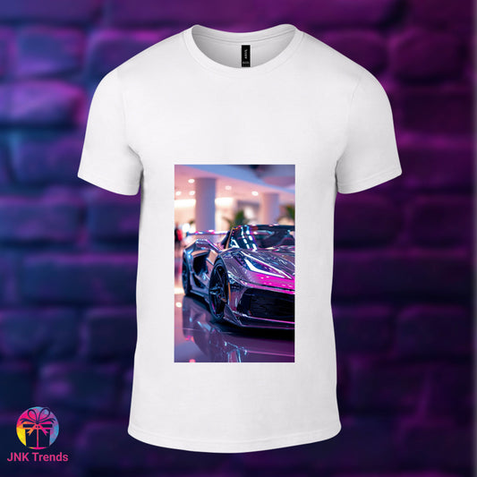 Stylish Luxury Car- Printed White Tshirt