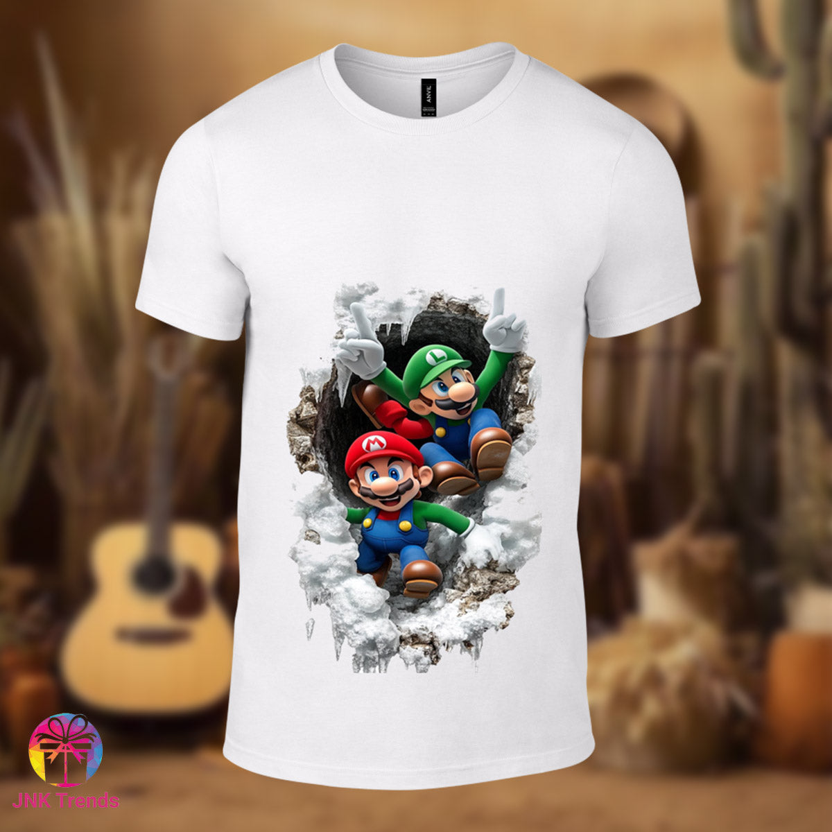 Mario- Printed White Tshirt