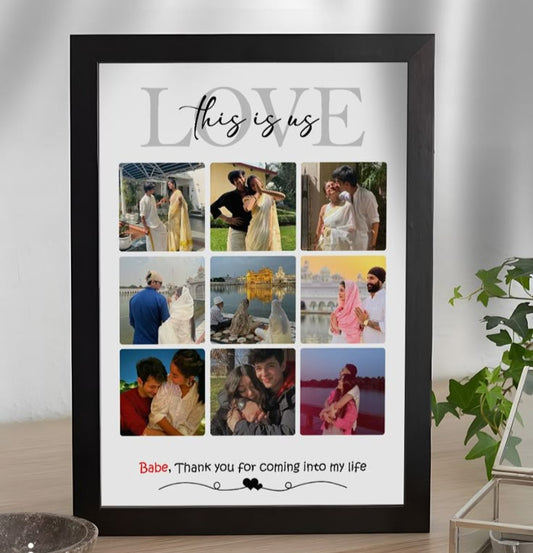 Love Collage Photo Frame - 9 Photos With One Quotes