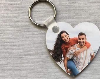 Personalised Heart Photo Keychain (Combo Customised With Photo Unique Birthday Key Chain