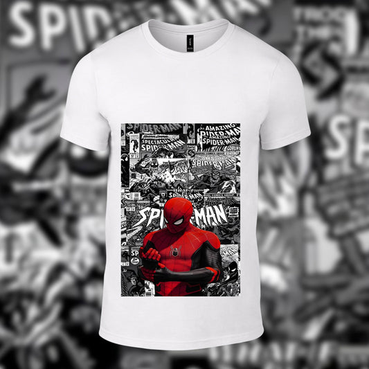 Spiderman Printed White Tshirt