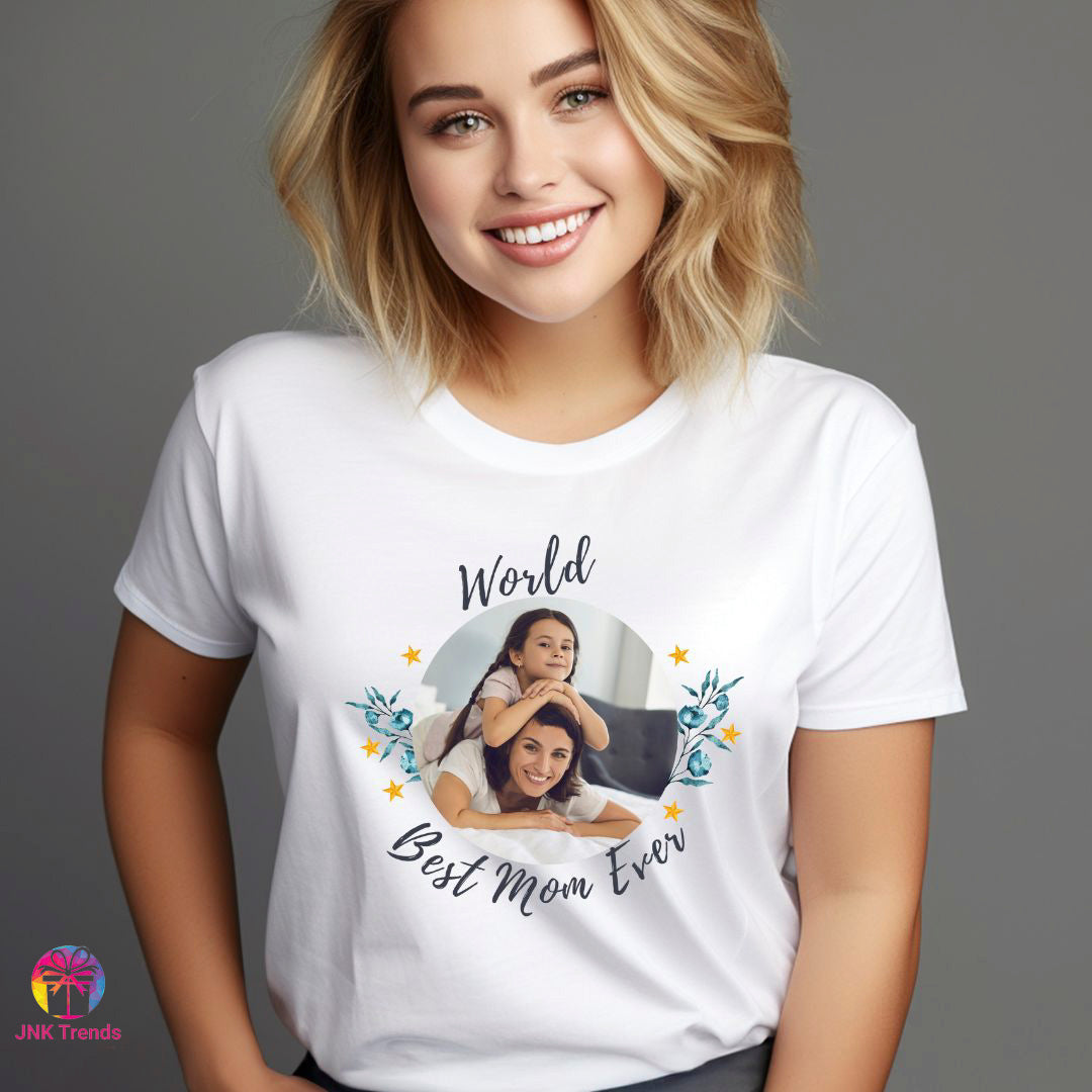 Mother's Day Personalized Tshirt - World Best Mom Ever With Photo