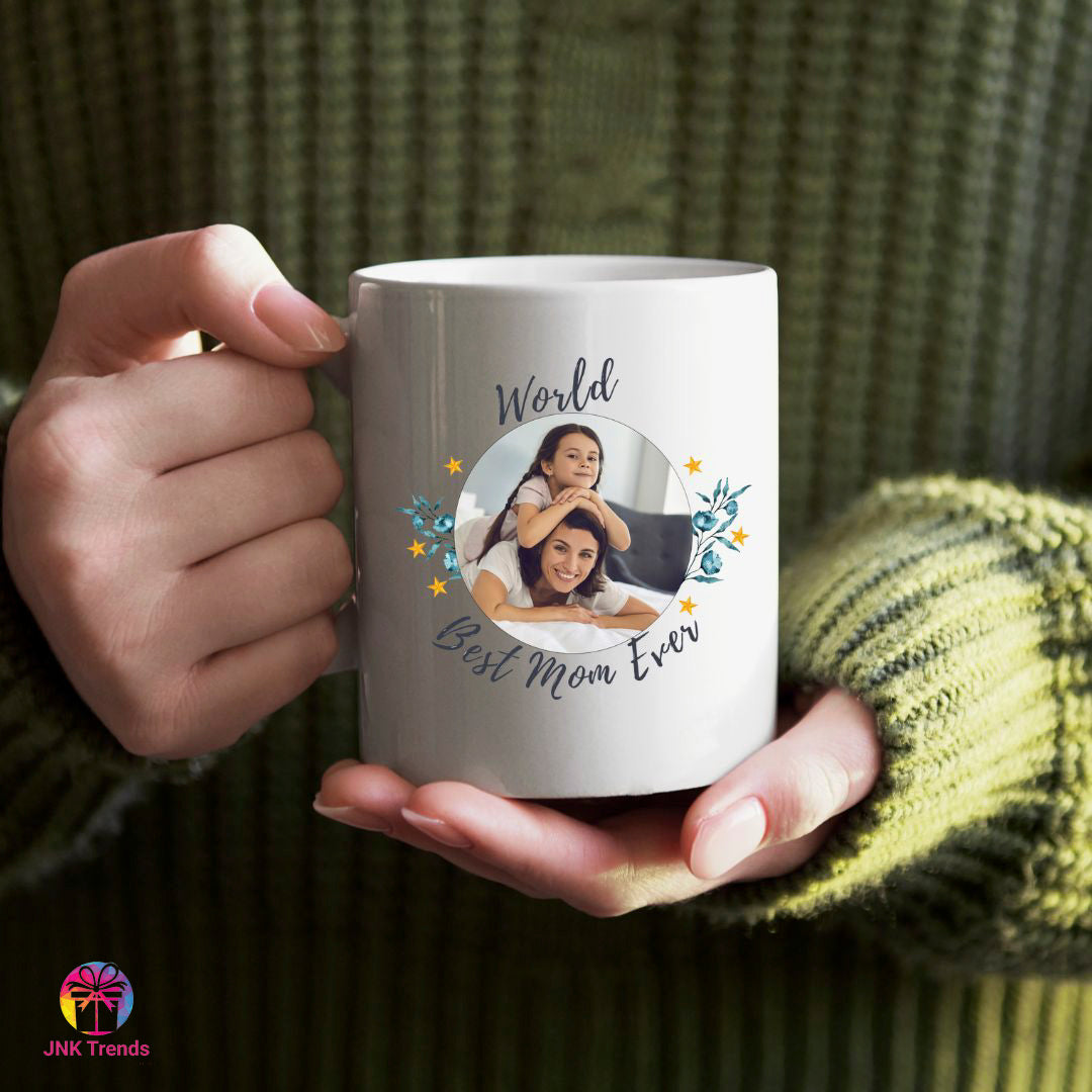 Personalized Mother’s Day Photo Mug With World Best Mom Text - Trending Mug
