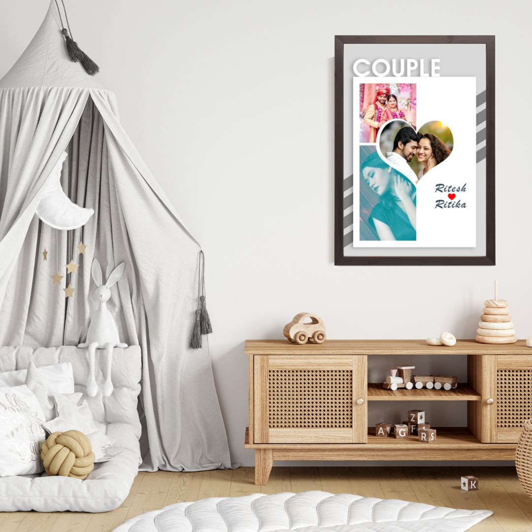 “Personalized Love Photo Frame™ – Custom Collage with Names & Pictures”