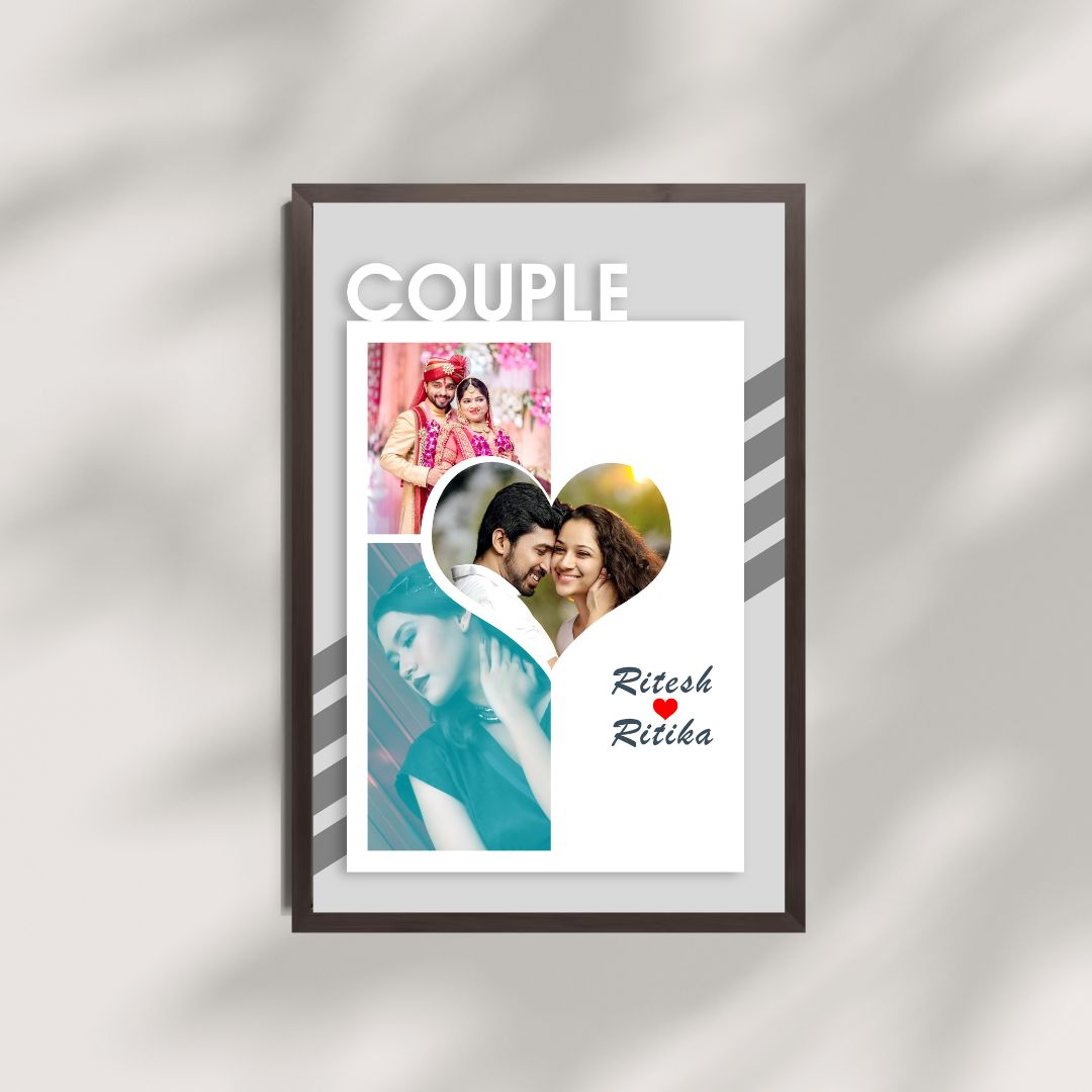 “Personalized Love Photo Frame™ – Custom Collage with Names & Pictures”