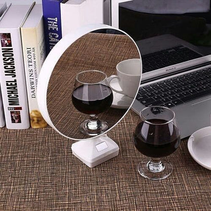 Round Magic Mirror Tabletop Customized Photo Frame (White) For Valentines Day Gifts, Anniversary, Birthday, 25L x 20W Centimeter