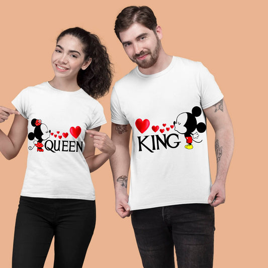 Couple Love Printed Tshirt for Men and Women - CP-KINGQUEEN(Pack of 2) - JNK TRENDS 12