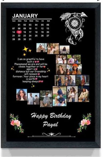 Customized Calendar Photo Frame For Birthday Or Annivarsary Personalized Photo Frame With Photo Upload Customized with Your Own Picture And message