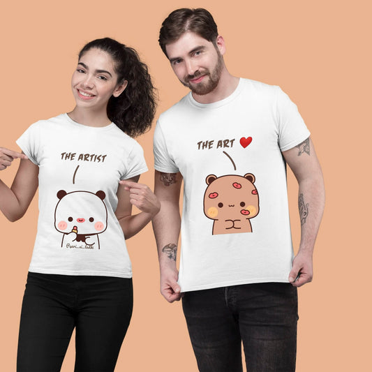 Couple Printed Tshirt l Men's and Women's Round Neck T-Shirt (Pack of 2) - JNK TRENDS 15