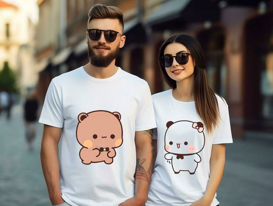 BUGGU DUDDU PROPOSE Couple Printed Tshirt l Men's and Women's Round Neck T-Shirt (Pack of 2) - JNK TRENDS 16