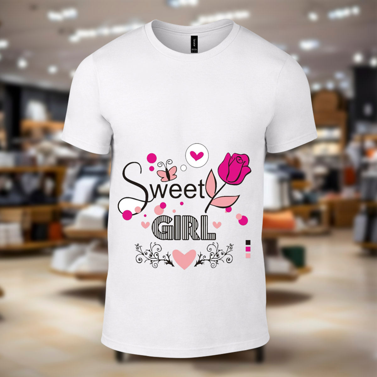 Sweet Girl(Feel your girl special )Printed White Tshirt