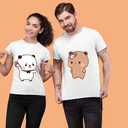 BUGGU DUDDU  Couple Printed Tshirt l Men's and Women's Round Neck T-Shirt (Pack of 2) - JNK TRENDS 18