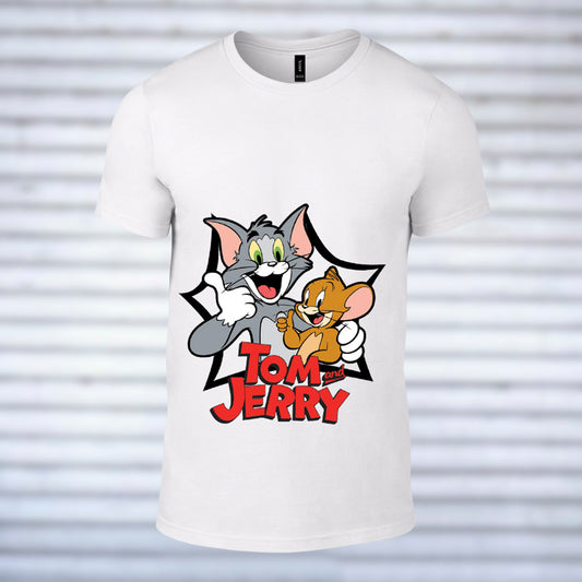 Cute Tom & Jerry - Printed White Tshirt