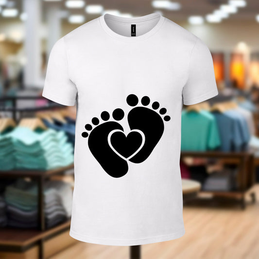 Baby Leg Footprint - Printed White Tshirt