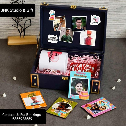 Gift For Him -A Gift Box Includes Photo Mug,7-8 Mini Photos, Chocalate & One Message