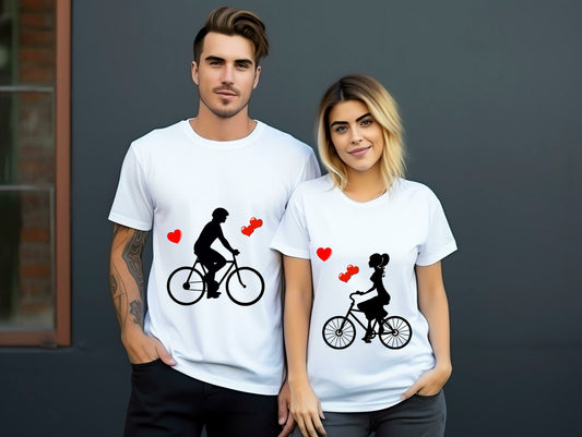 BICYCLING Couple Love Printed Tshirt for Men and Women - JNK TRENDS 04