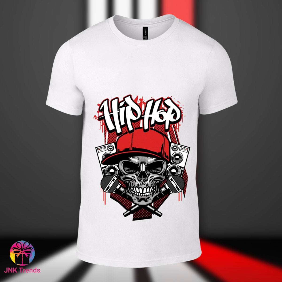 Hip Hop Skeleton- Printed White Tshirt