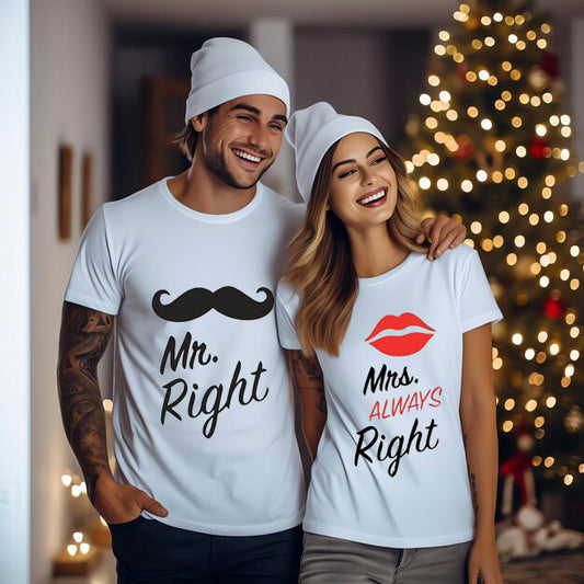 Couple Printed Tshirt l Men's and Women's Round Neck T-Shirt (Pack of 2) - JNK TRENDS 09