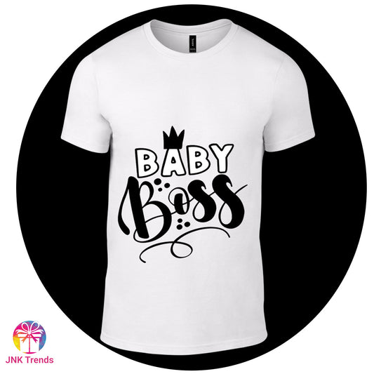 Baby Boss- Printed White Tshirt