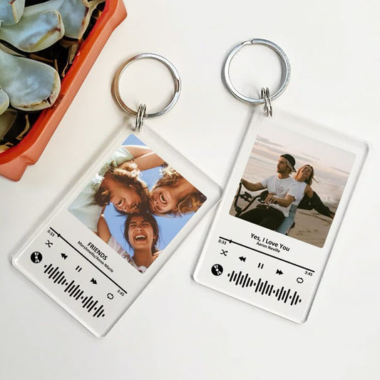 Acrylic Spotify Keychain With Song Code & Photo | Personalized Gifts Scannable Message Size (45 X 70 Mm) Plaque