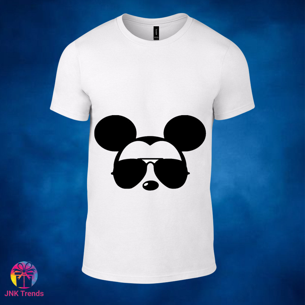 Black Mickey- Printed White Tshirt