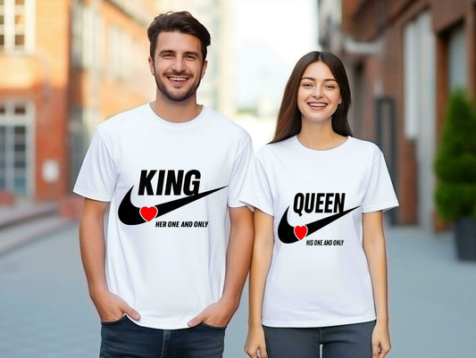 Couple Printed Tshirt l Men's and Women's Round Neck T-Shirt (Pack of 2) - JNK TRENDS 08