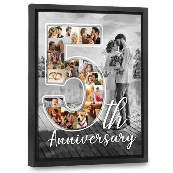 Personalized Anniversary Photo Frame Custom Collage Picture Frame for Couples, Wedding & Special Moments for Loved Ones