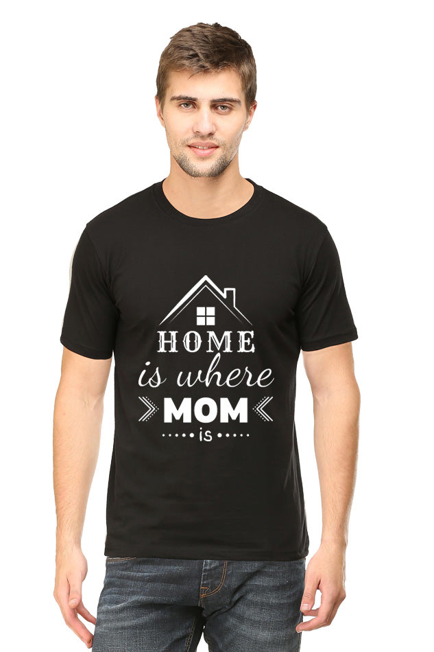 Mother's Day Tshirt - HOME IS WHERE MOM IS (BLACK)