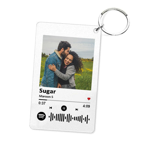 Acrylic Spotify Keychain With Song Code & Photo | Personalized Gifts Scannable Message Size (45 X 70 Mm) Plaque