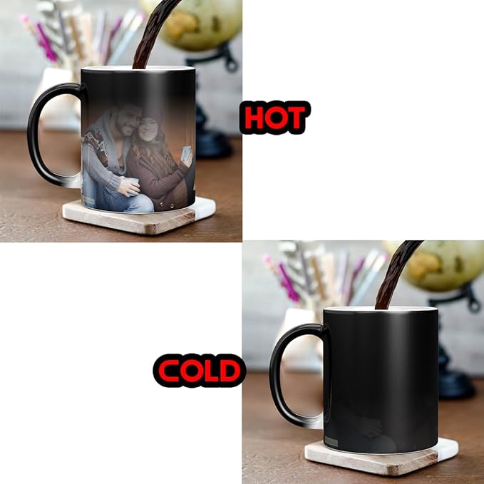 Personalized Magic Mug with Photo Custom Heat-Sensitive Color-Changing Coffee Cup Unique Gift for Birthday, Anniversary