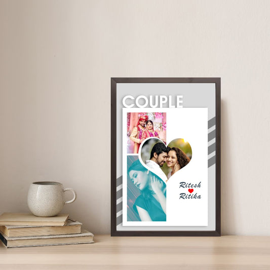 Personalized Couple Photo Frame Gift for Anniversary, Wedding,Birthday or Valentine's Day