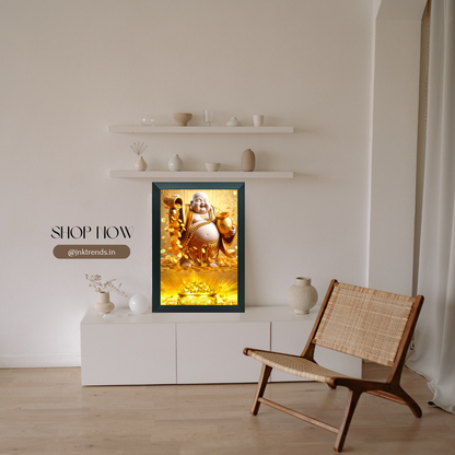 "Golden Laughing Buddha Frame™ – Symbol of Wealth, Prosperity & Positive Energy"