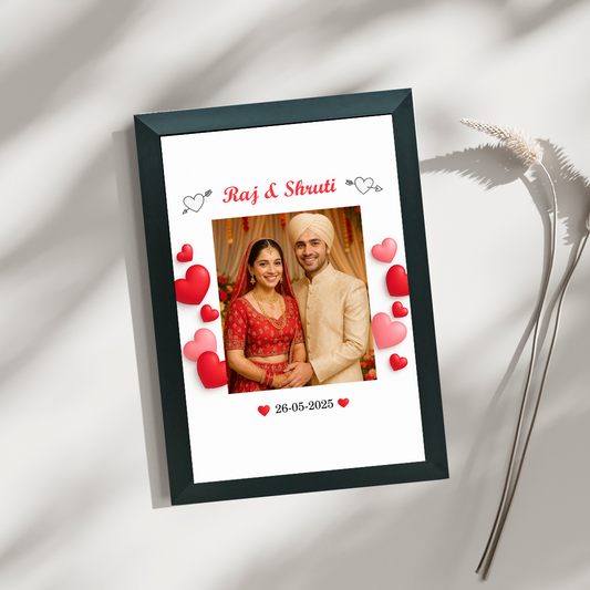 Customized Wall Photo Frame with Hearts™ – Wedding, Anniversary, Birthday